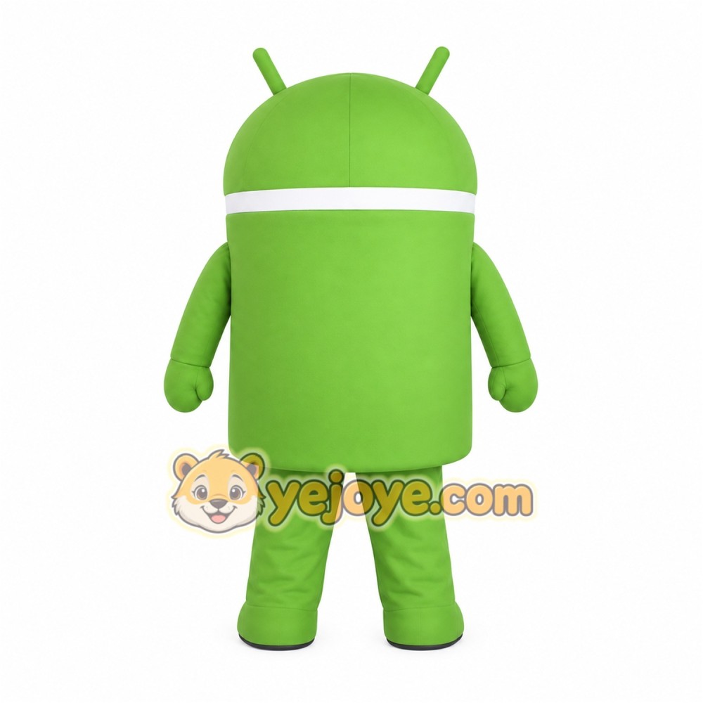 Green White Antenna Robot Mascot Costume