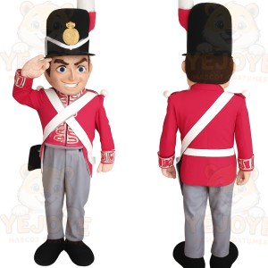 Red Black White Gray Soldier Mascot Costume