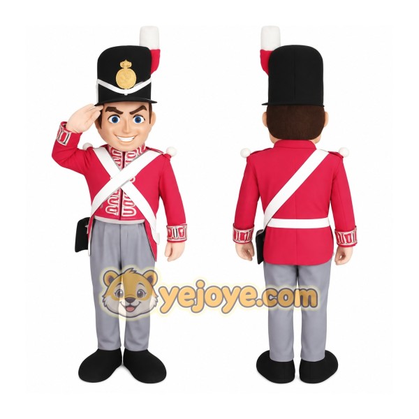 Red Black White Gray Soldier Mascot Costume