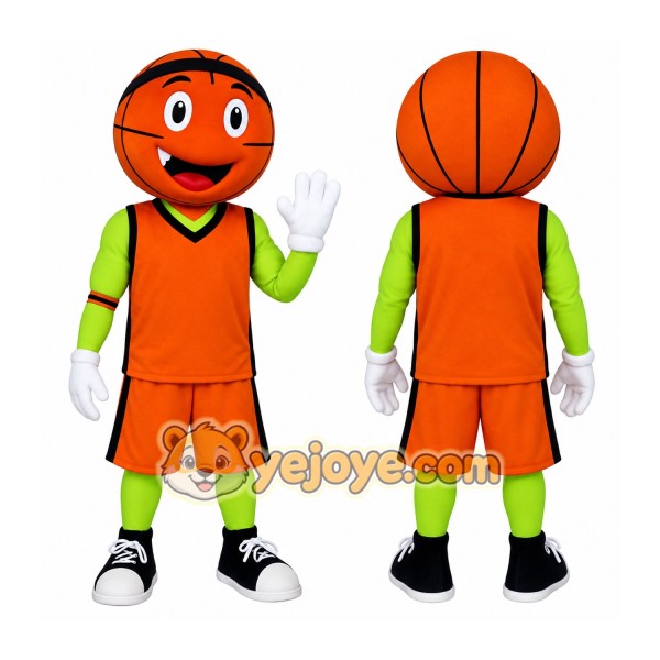 Orange Green Basketball Player Mascot Costume