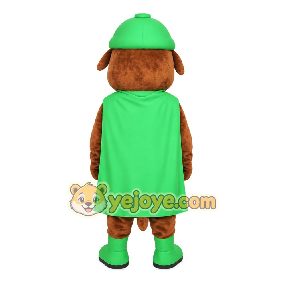 Brown Tan Green Beaver Mascot Costume