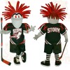 Green Red Hockey Player Mascot Costume