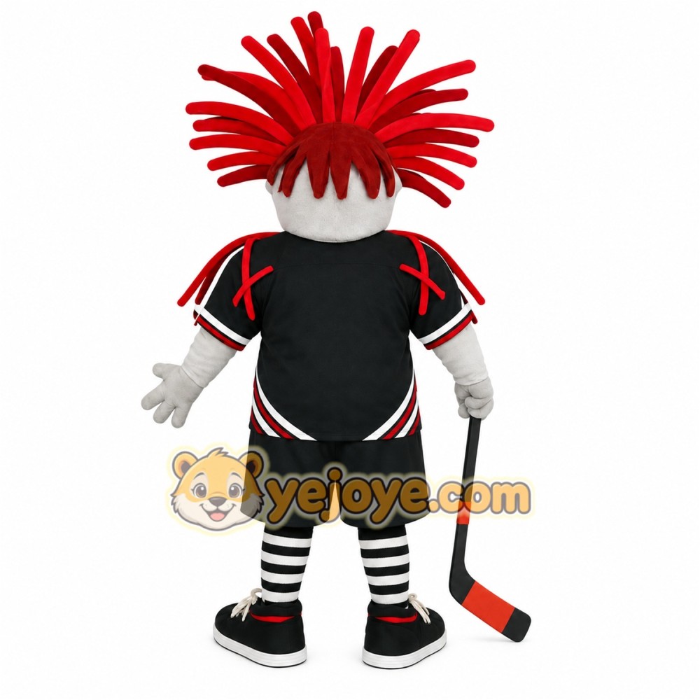 Green Red Hockey Player Mascot Costume