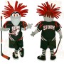 Green Red Hockey Player Mascot Costume