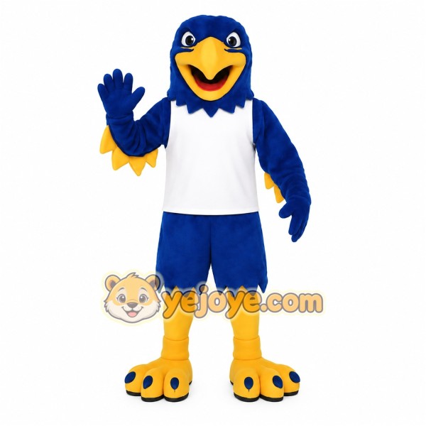 Blue Yellow White Eagle Mascot Costume