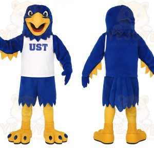 Blue Yellow White Eagle Mascot Costume