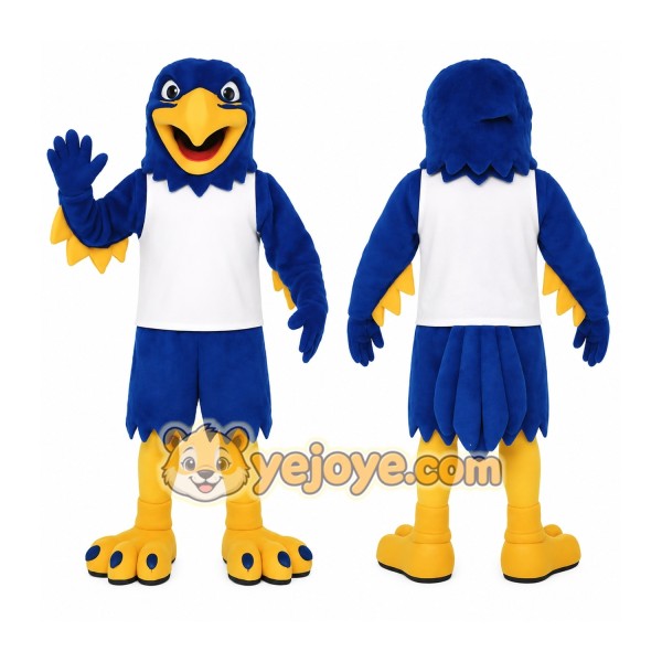 Blue Yellow White Eagle Mascot Costume
