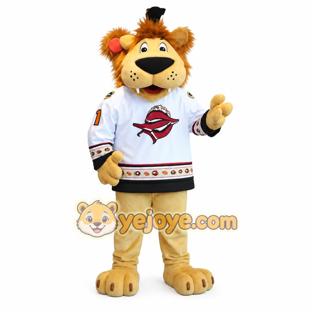 Brown Tan White Lion Mascot Costume