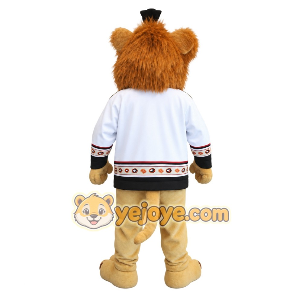 Brown Tan White Lion Mascot Costume