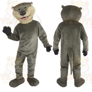 Gray Tan Otter Mascot Costume