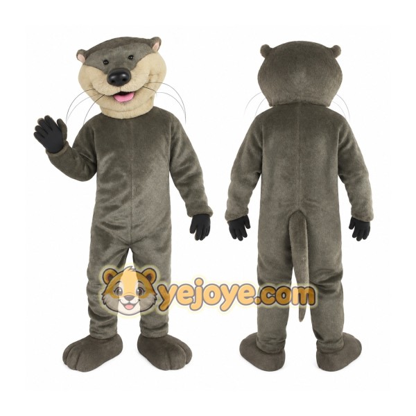 Gray Tan Otter Mascot Costume