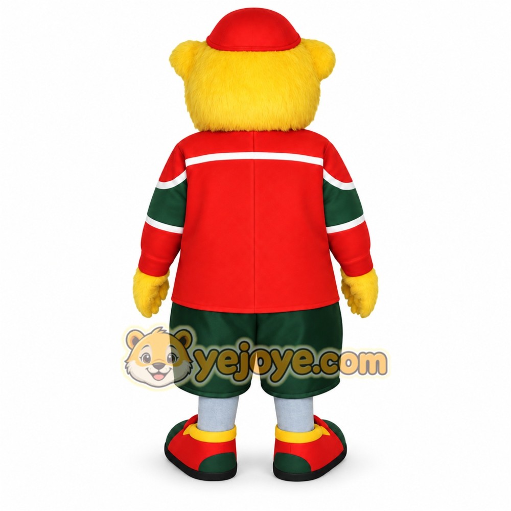 Yellow Red Green Hockey Monster Mascot Costume