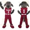 Gray Maroon Football Bull Mascot Costume