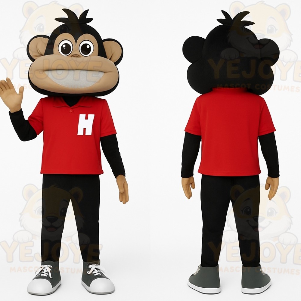 Black Tan Red Monkey Mascot Costume