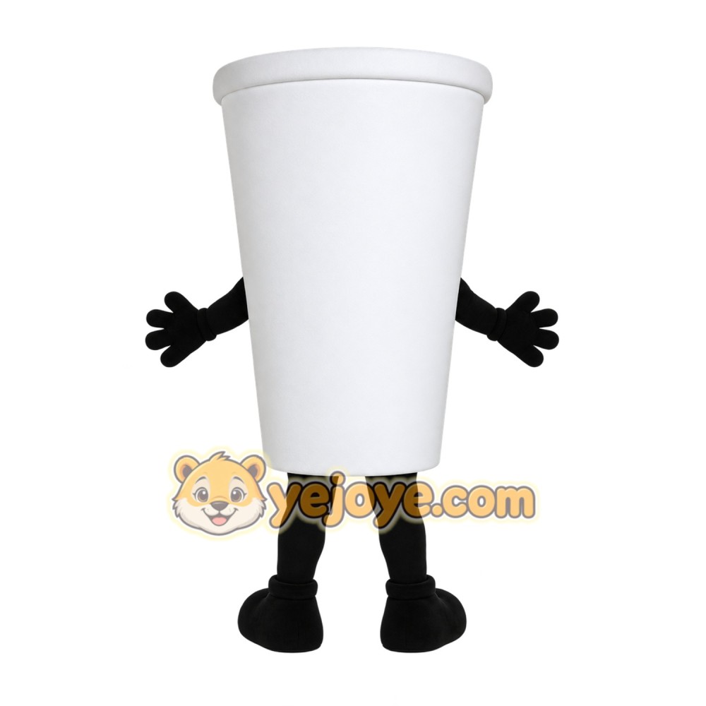 White Multicolor Movie Cup Mascot Costume White Multicolor Movie Cup Mascot Costume