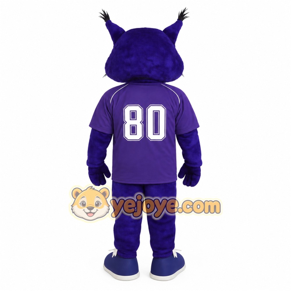 Purple White Wildcat Mascot Costume
