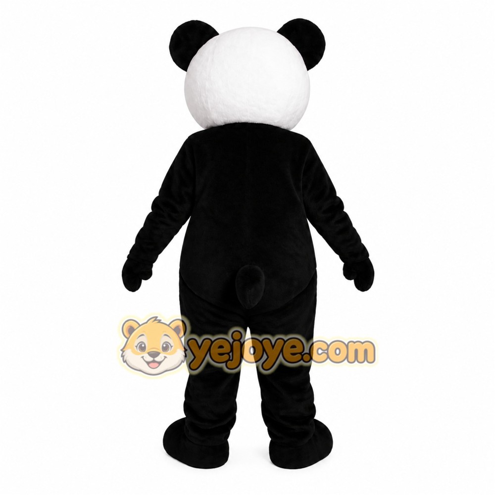 Black White Panda With Pink Bow Mascot Costume