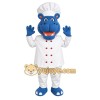 Blue White Hippopotamus Chef Mascot Costume Blue White Hippopotamus Chef Mascot Costume