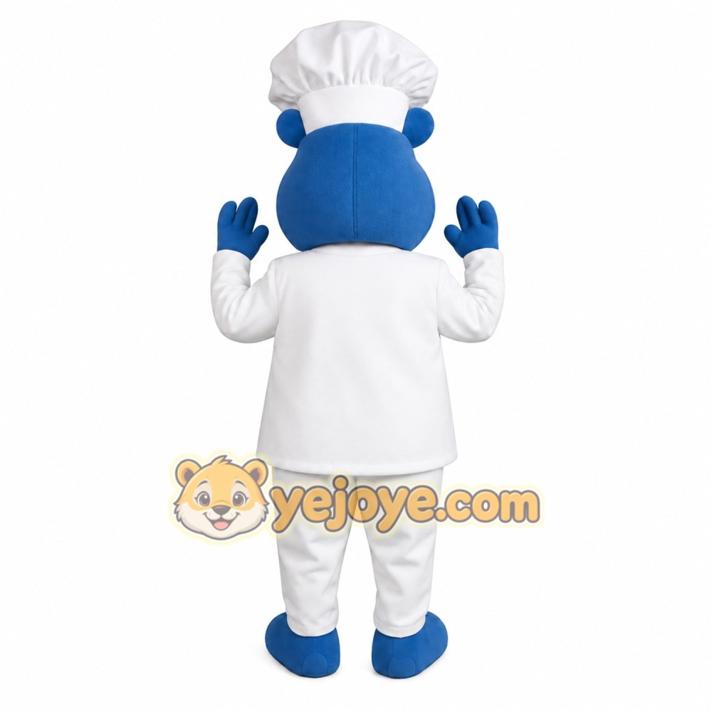 Blue White Hippopotamus Chef Mascot Costume Blue White Hippopotamus Chef Mascot Costume