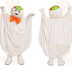 White Orange Green Ghost Mascot Costume