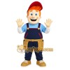 Navy Blue Red Handyman Mascot Costume Navy Blue Red Handyman Mascot Costume