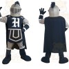 Navy Silver White Knight Mascot Costume