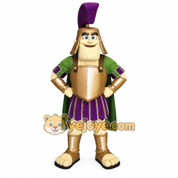 Green Gold Purple Roman Soldier Mascot Costume