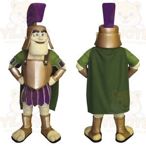 Green Gold Purple Roman Soldier Mascot Costume