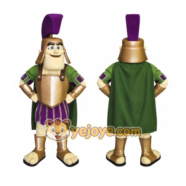 Green Gold Purple Roman Soldier Mascot Costume