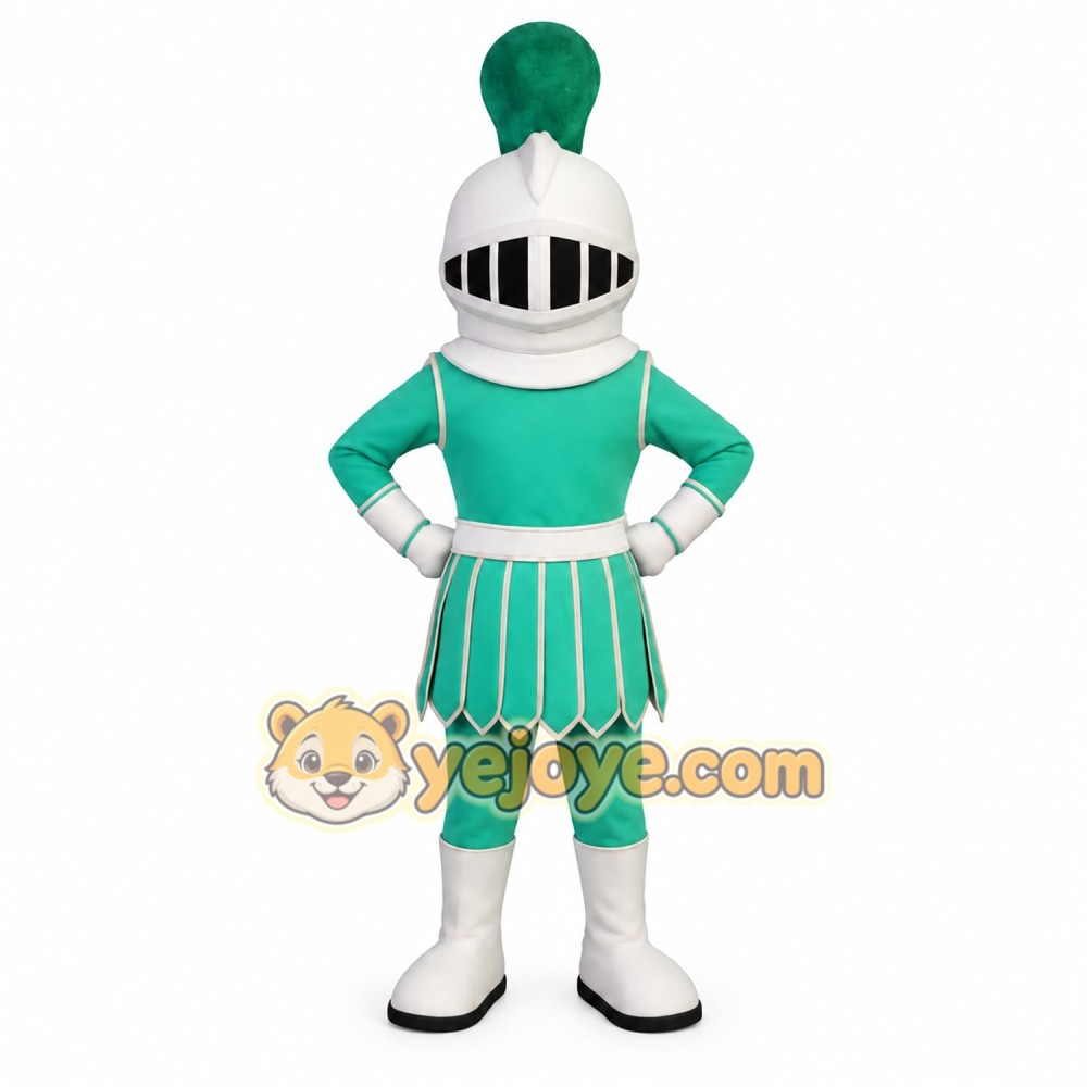Teal White Medieval Knight Mascot Costume Teal White Medieval Knight Mascot Costume