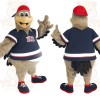 Tan Navy Red Baseball Eagle Mascot Costume
