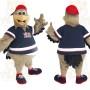 Tan Navy Red Baseball Eagle Mascot Costume