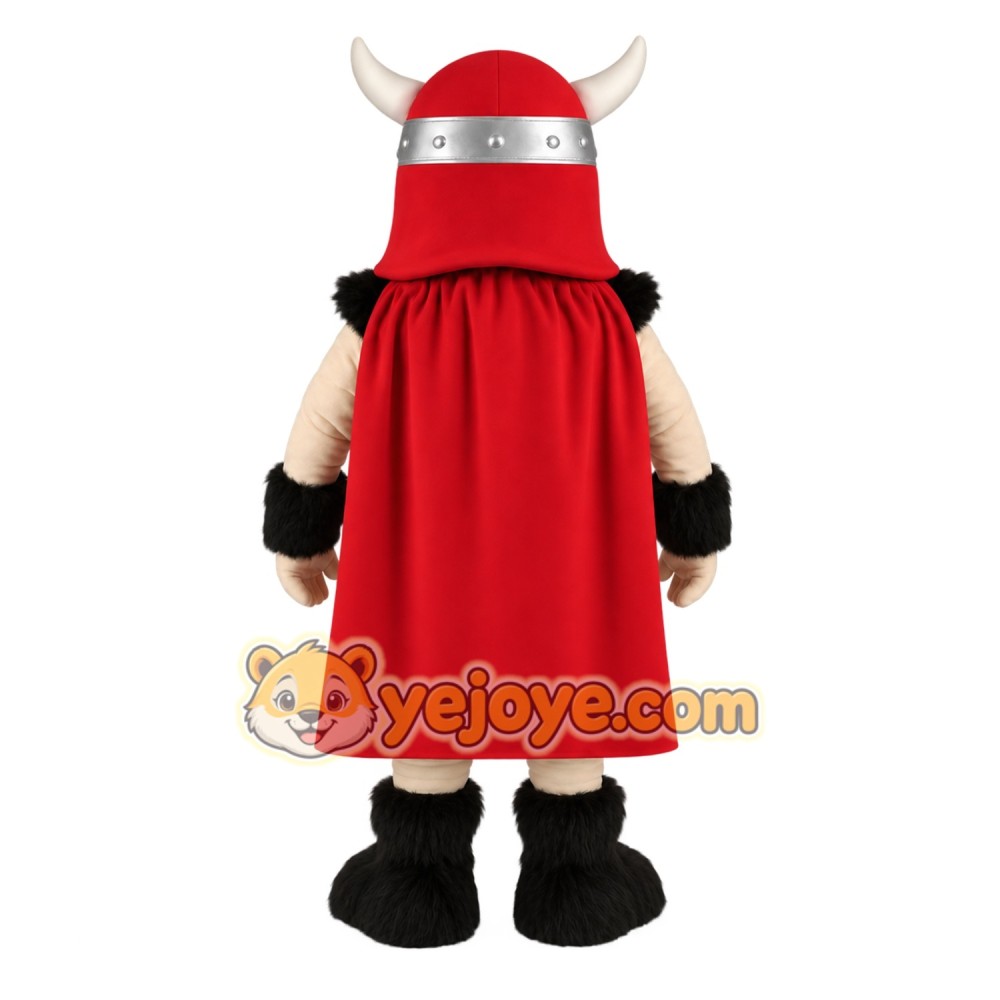 Red Silver Blond Viking Mascot Costume