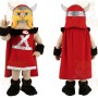 Red Silver Blond Viking Mascot Costume