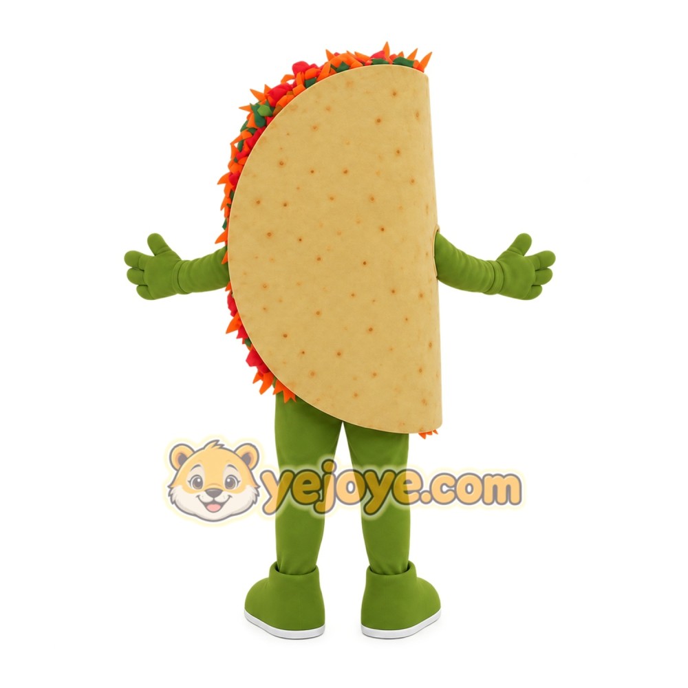 Green Tan Red Orange Taco Mascot Costume Green Tan Red Orange Taco Mascot Costume