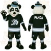Black White Blue Hockey Panda Mascot Costume