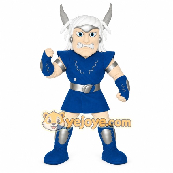 Blue White Silver Viking Mascot Costume
