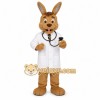 Brown White Doctor Rabbit Mascot Costume Brown White Doctor Rabbit Mascot Costume