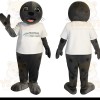 Gray Black Seal In White Shirt Mascot Costume