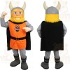 Orange Gray Black Bearded Viking Mascot Costume
