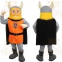 Orange Gray Black Bearded Viking Mascot Costume
