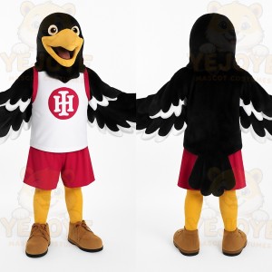 Black Yellow Red White Hawk Mascot Costume