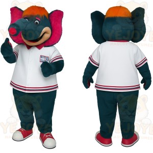 Teal Pink Orange Elephant Mascot Costume