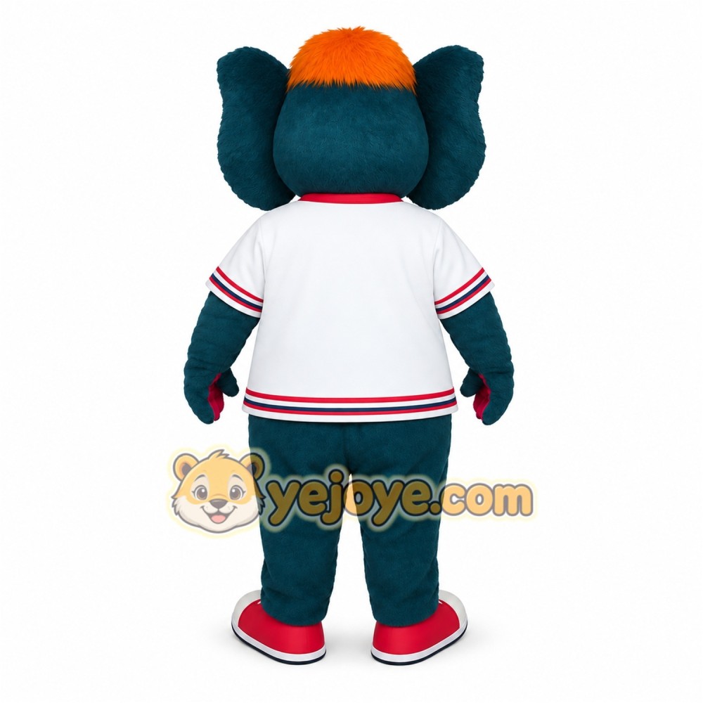 Teal Pink Orange Elephant Mascot Costume Teal Pink Orange Elephant Mascot Costume