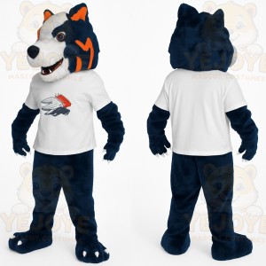 Navy White Orange Husky Dog Mascot Costume