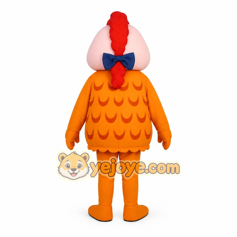 Orange Pink Chicken Mascot Costume Orange Pink Chicken Mascot Costume