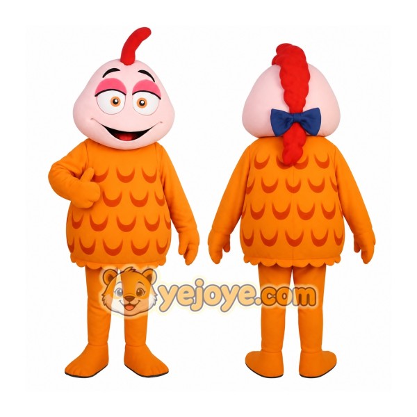 Orange Pink Chicken Mascot Costume