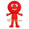 Red Blue Fuzzy Smiley Face Mascot Costume Red Blue Fuzzy Smiley Face Mascot Costume