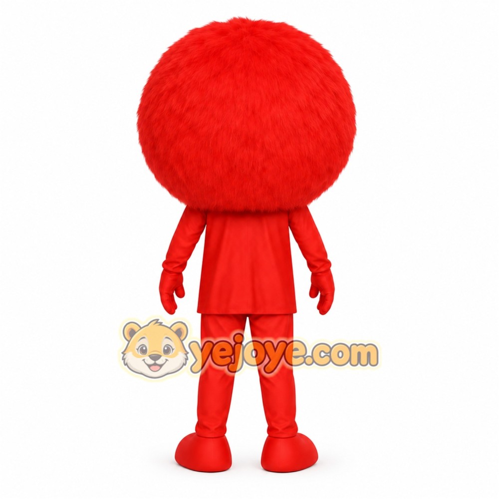 Red Blue Fuzzy Smiley Face Mascot Costume Red Blue Fuzzy Smiley Face Mascot Costume