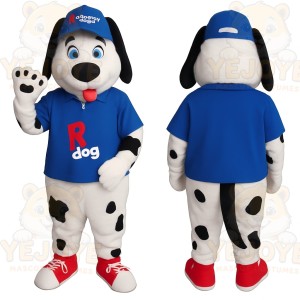 White Black Blue Dalmatian Dog Mascot Costume